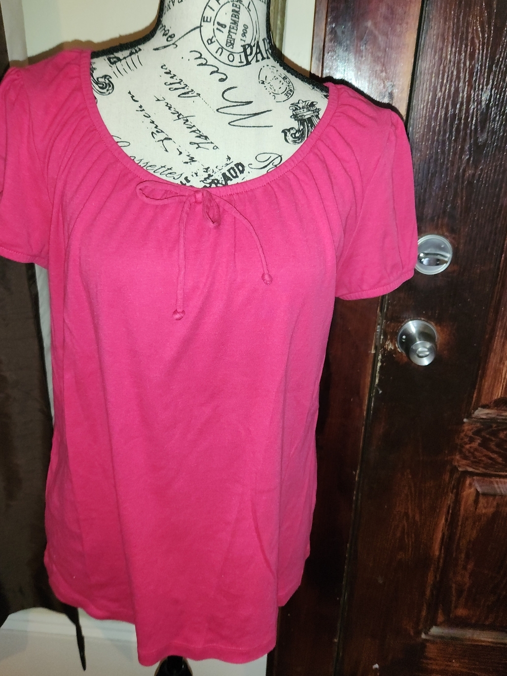 Cato's Women's Pink Short-Sleeve Scoop Neck Top - Pink Medium